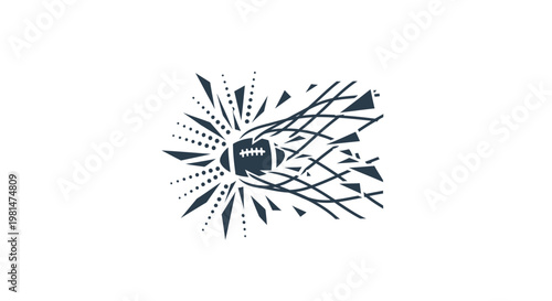 Abstract Football Explosion Bursting Energy.