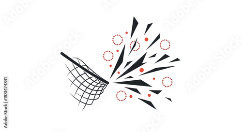 Abstract Net Capturing Shattered Geometric Shapes and Circles.