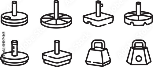 Various styles of chairs illustrated in a minimalist black and white format Vector