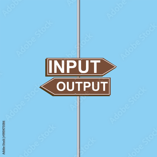 input vs output Directional Road Sign Vector