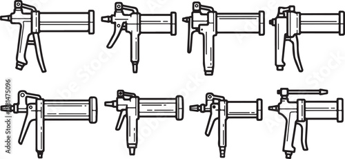 A detailed illustration showing the process of adjusting a bench using different tools Vector