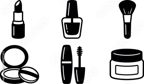 Lipstick nail polish brush compact powder cream jar