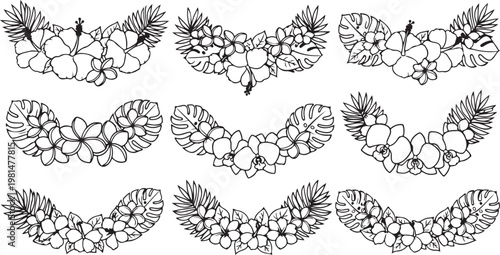 Intricate circular patterns of interconnected lines and shapes in various designs Vector