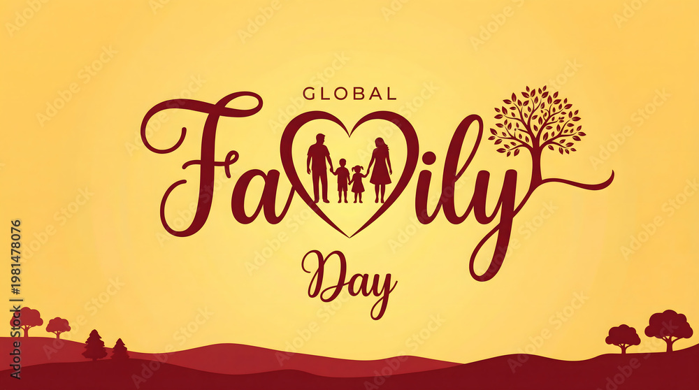 Fototapeta premium Global Family Day celebration concept
