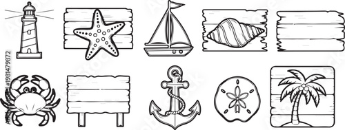 Historical sketches of medieval instruments and household items Vector