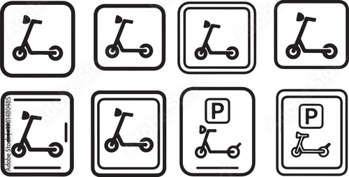 A collection of stylized chairs with different backrest designs Vector