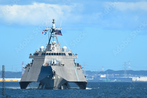 U.S. Navy Littoral Combat Ship sailing in Tokyo Bay