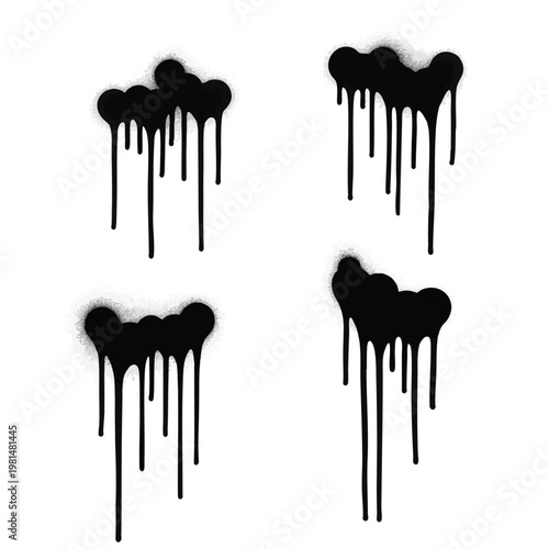 Black Paint Drip Art Sets Creative Expression for Modern Decor and Design