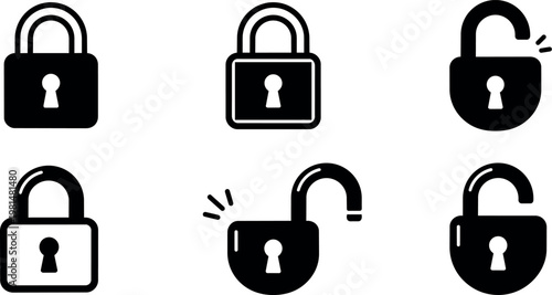 Locked and unlocked padlock icons