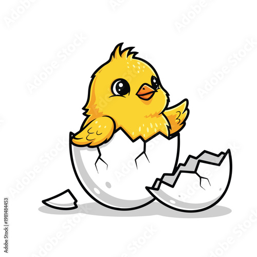 Adorable Baby Chick Hatching from an Egg Symbol of New Beginnings and Spring