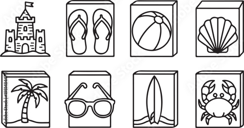 A collection of various symbols and icons in a grid layout Vector