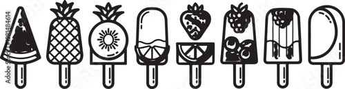 A collection of colorful and uniquely designed bar stools Vector