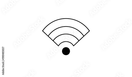 Wireless internet full strength signal vector icon in black and white