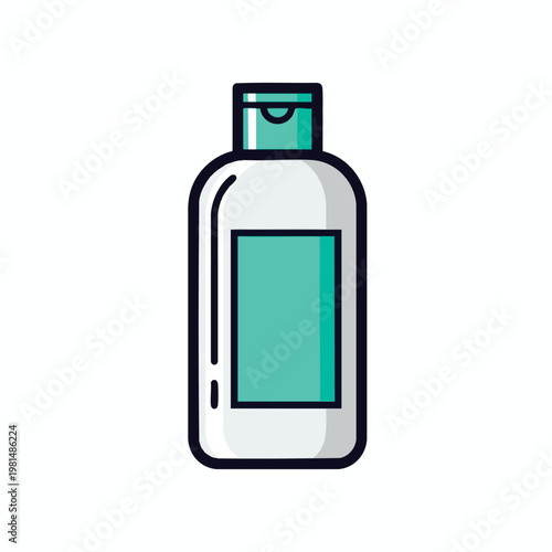 Minimalist Illustration of a Hand Sanitizer Bottle for Hygiene and Healthcare Concepts