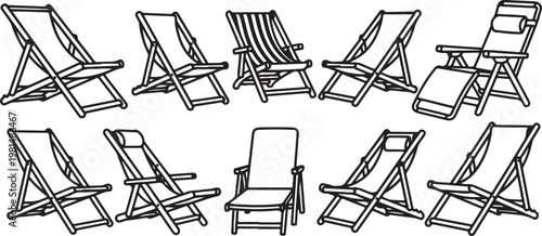 A series of intricate drawings showing step-by-step chair construction Vector
