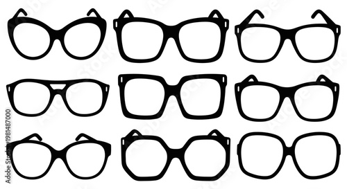Collection of Diverse Eyeglasses Silhouettes - Fashionable Spectacle Frames