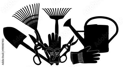 Garden Tools Vector – Farming Equipment Icon Set