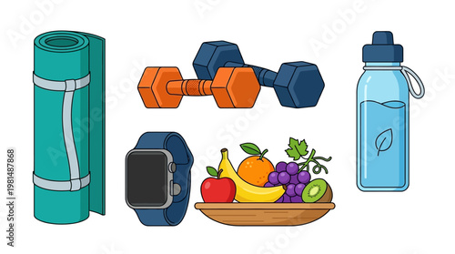 Healthy lifestyle fitness and nutrition.