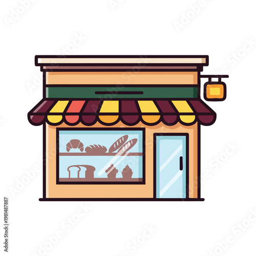 Small Local Business Storefront with Coffee Shop and Retail Display