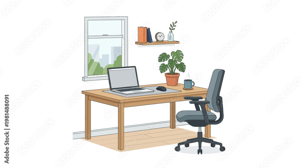 Fototapeta premium Office Chair and Desk Furniture.