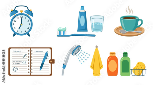 Morning Routine Daily Life Objects.