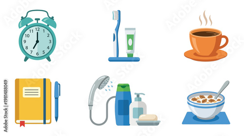 Morning Routine Daily Life Objects.