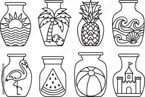 Collection of ornate illuminated initial letters from various historical manuscripts Vector