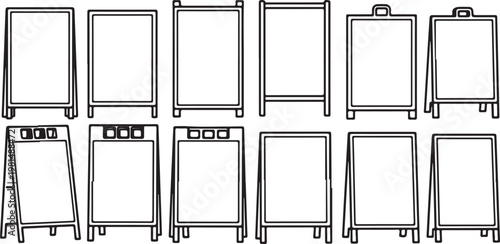 Line drawing of various window designs and architectural styles Vector