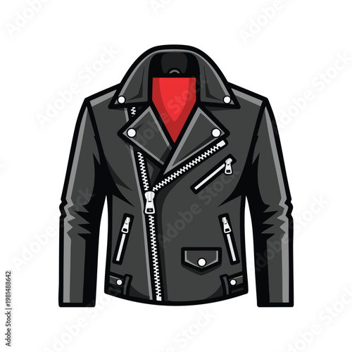 Stylish Black Leather Jacket with Classic Zipper Details for Men and Women