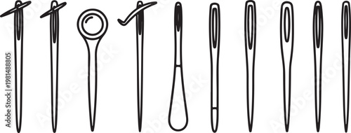 A collection of various black utensils and tools on a white background Vector