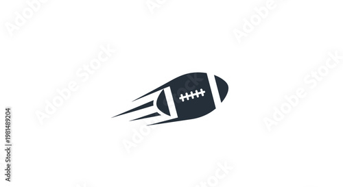 American Football Flying Fast Motion Graphic Icon.