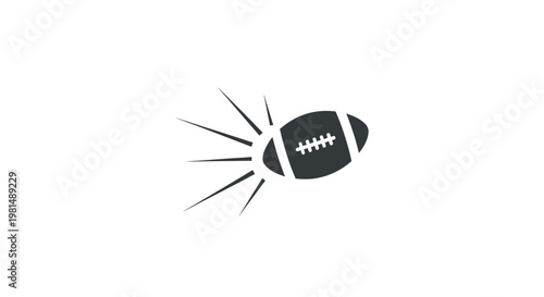 American Football Flying Fast Motion Icon.