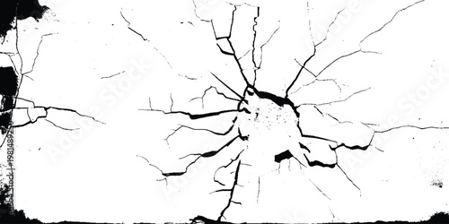 Black cracks on white background graphic resource. 