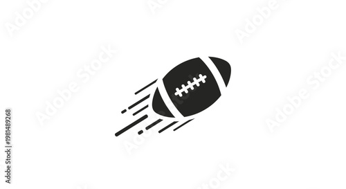 American Football Flying Fast Motion Sport Icon.