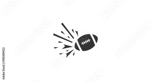 American Football Icon Exploding With Energy and Motion.
