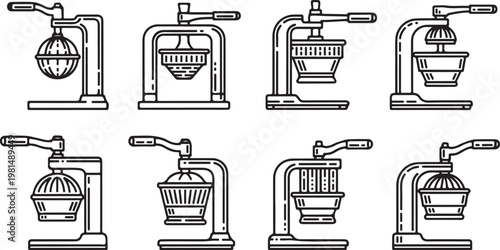 Illustration of different types of old fashioned telephones from various eras Vector