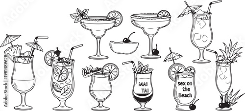 A collection of whimsical vases with unique designs and imaginative details Vector