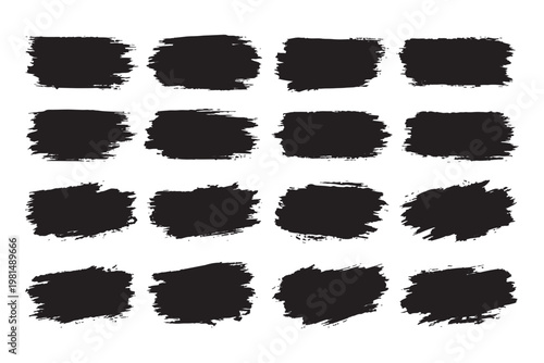 Set of paint brush stroke and abstract grunge banner for graphic background decoration. Watercolor splatter, ink splash and creative shape for social media. Vector frame art or texture element