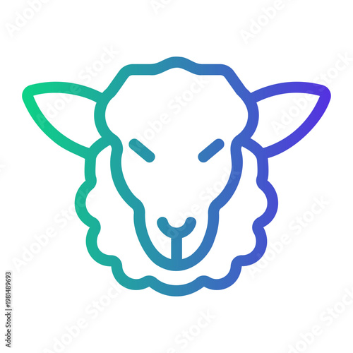 sheep Line Gradient Icon