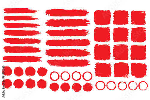 Set of paint brush stroke and abstract grunge banner for graphic background decoration. Watercolor splatter, ink splash and creative shape for social media. Vector frame art or texture element