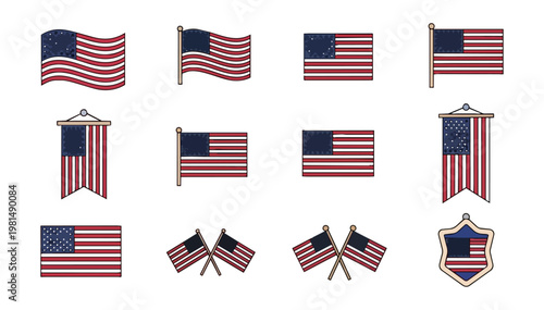 Set of colorful adhesive bandages and smiley face on black background