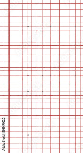 Abstract Red Grid Pattern on White Background - Geometric Lines Texture