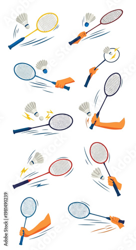 Badminton Action: Dynamic Shots and Serves Illustrated