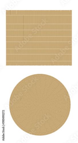 Bamboo Placemat and Coaster Set: Natural Texture, Kitchenware, Tableware