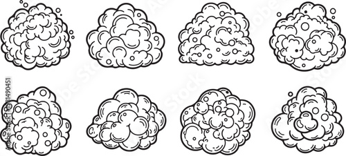 A collection of brain scans highlighting different cerebral patterns and structures Vector
