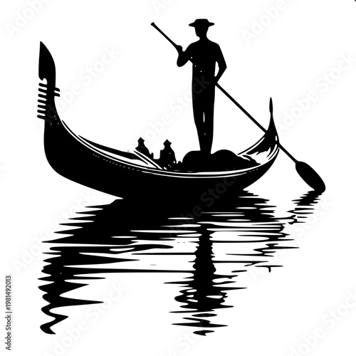 Traditional Venetian Gondola Solid Shape