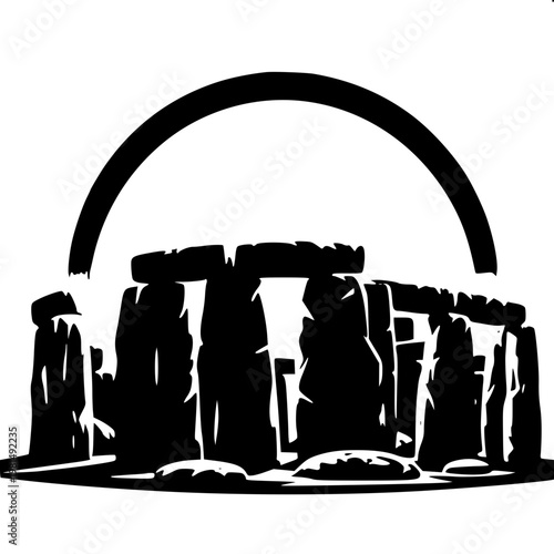 Stonehenge Prehistoric Monument Silhouette Vector