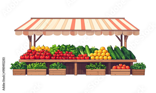 Market Produce Stall Icon – Fresh Farm Product Sale