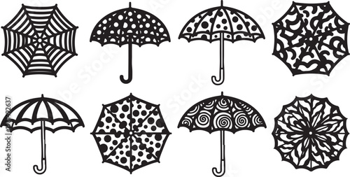 Intricate patterns of traditional asian architectural lanterns Vector