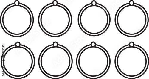 Examples of simple oval shapes with a small circular cutout on the side Vector